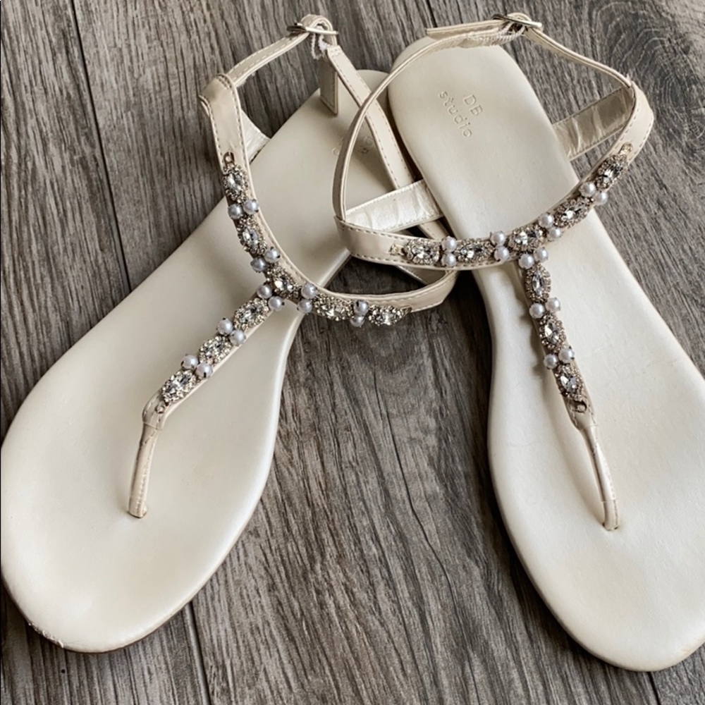 Pearl sandals David’s bridal size 9